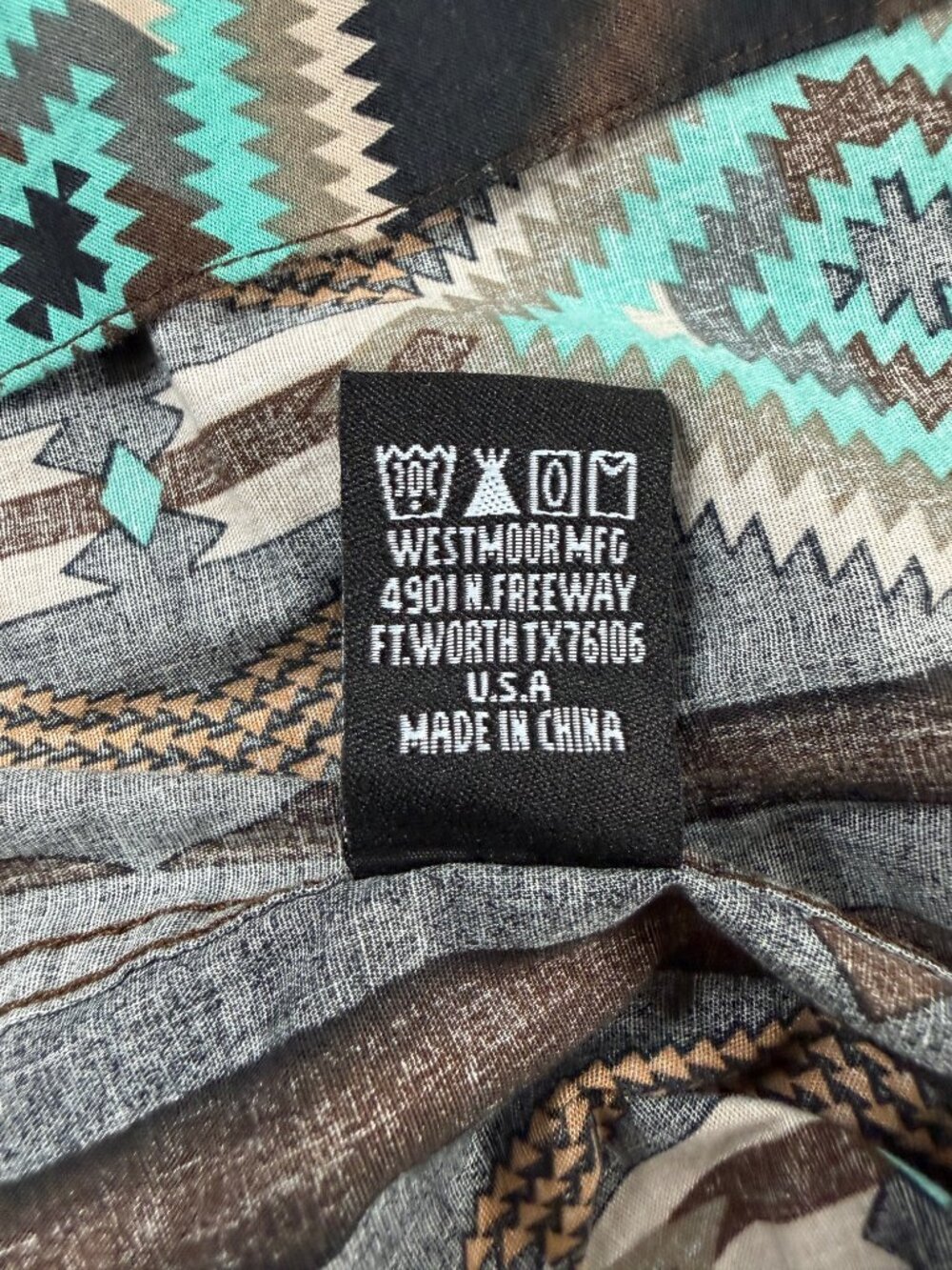 Rock & Roll Denim Aztec Western Pearl Snap Shirt XL Modern Fit Southwest Black - Picture 9 of 14